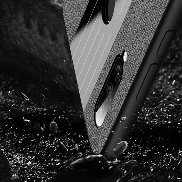 For Huawei P20 lite XINLI Stitching Cloth Textue Shockproof TPU Protective Case with Ring Holder