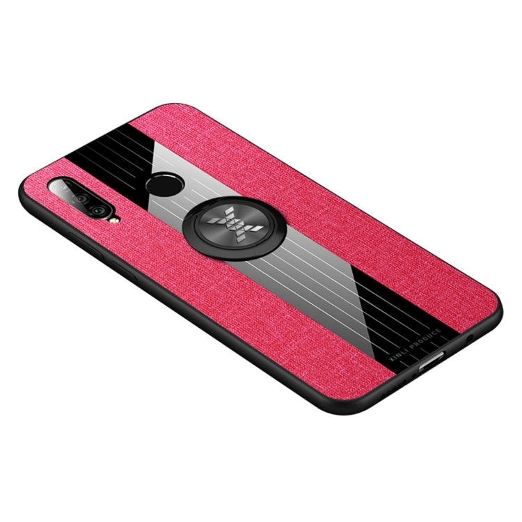 For Huawei P30 Lite XINLI Stitching Cloth Textue Shockproof TPU Protective Case with Ring Holder