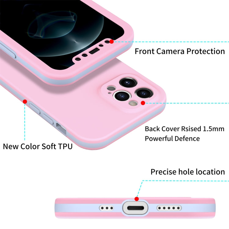 For iPhone 12 mini Dual-color 360 Degrees Full Coverage Protective PC + TPU Shockproof Case