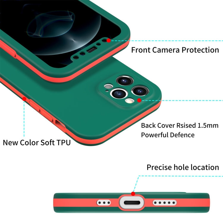 For iPhone 12 Pro Max Dual-color 360 Degrees Full Coverage Protective PC + TPU Shockproof Case
