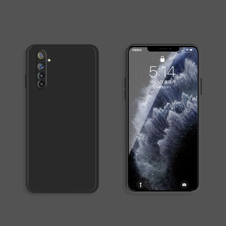 For OPPO Realme 6 Solid Color Imitation Liquid Silicone Straight Edge Dropproof Full Coverage Protective Case