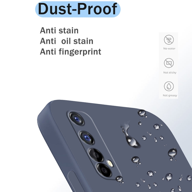 For OPPO Realme 7 Pro Solid Color Imitation Liquid Silicone Straight Edge Dropproof Full Coverage Protective Case