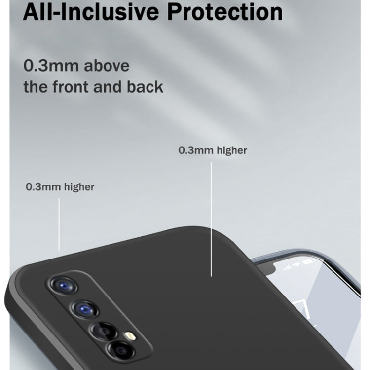 For OPPO Realme 7 Pro Solid Color Imitation Liquid Silicone Straight Edge Dropproof Full Coverage Protective Case