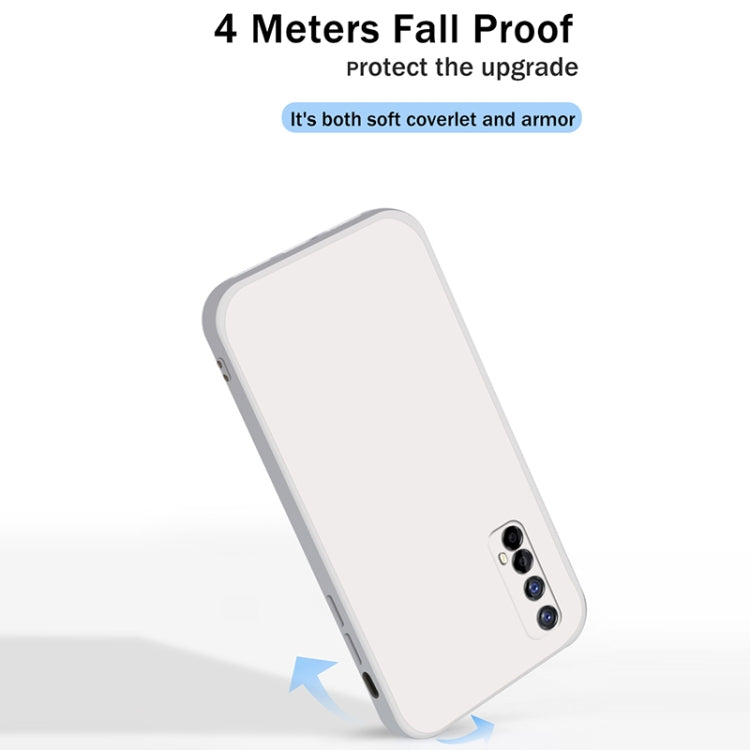 For OPPO Realme 7 Pro Solid Color Imitation Liquid Silicone Straight Edge Dropproof Full Coverage Protective Case