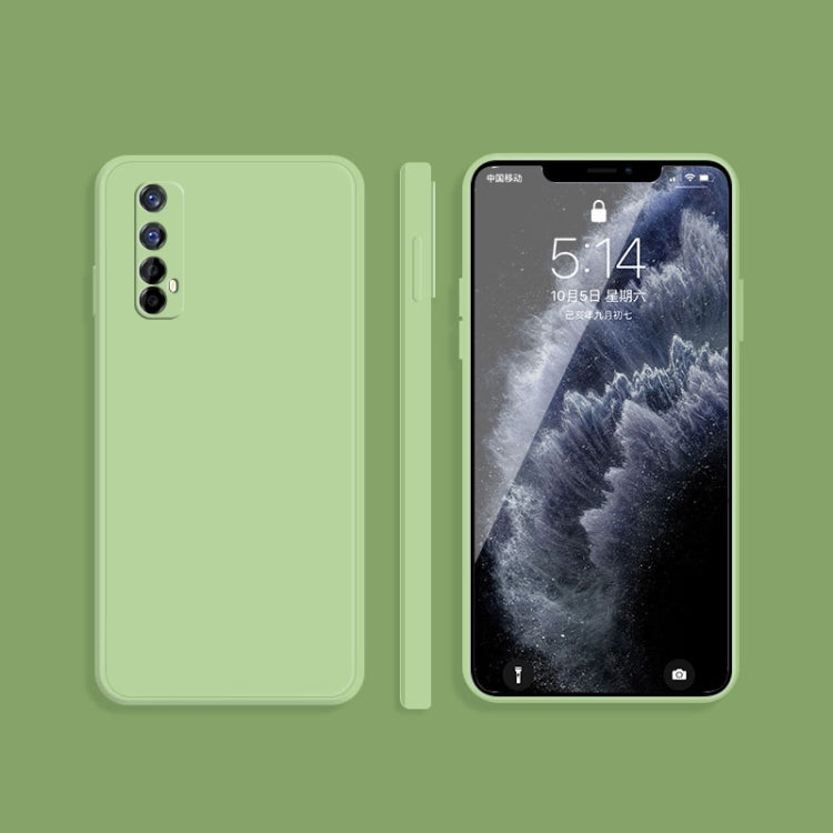 For OPPO Realme 7 Pro Solid Color Imitation Liquid Silicone Straight Edge Dropproof Full Coverage Protective Case