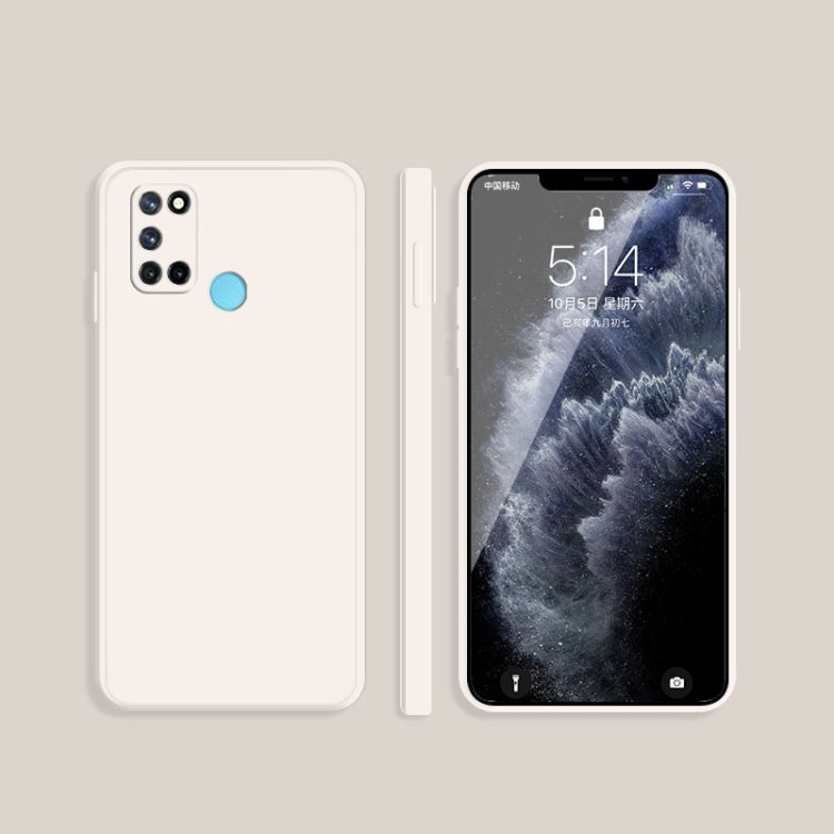 For OPPO Realme 7i / C17 Solid Color Imitation Liquid Silicone Straight Edge Dropproof Full Coverage Protective Case