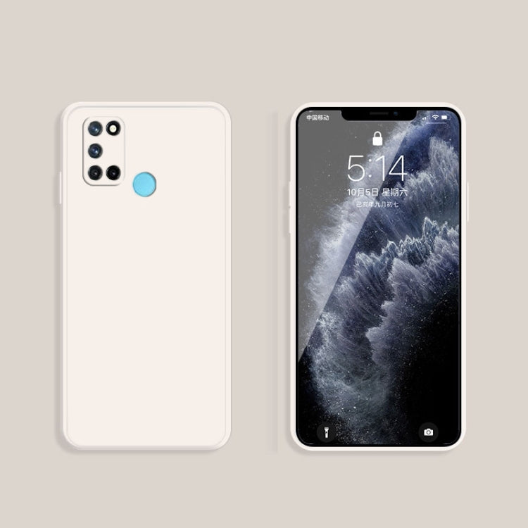 For OPPO Realme 7i / C17 Solid Color Imitation Liquid Silicone Straight Edge Dropproof Full Coverage Protective Case