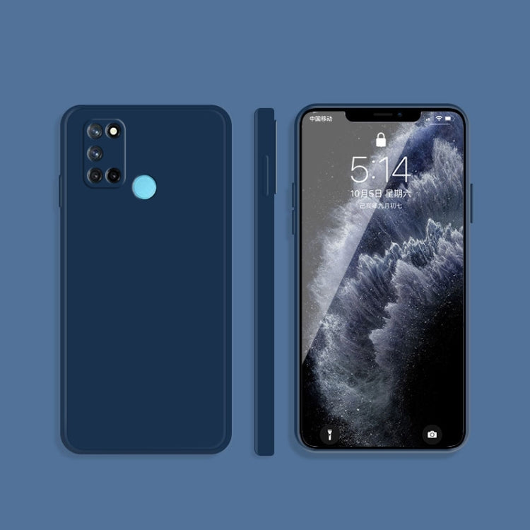 For OPPO Realme 7i / C17 Solid Color Imitation Liquid Silicone Straight Edge Dropproof Full Coverage Protective Case