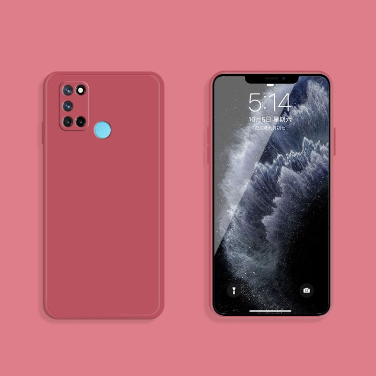 For OPPO Realme 7i / C17 Solid Color Imitation Liquid Silicone Straight Edge Dropproof Full Coverage Protective Case