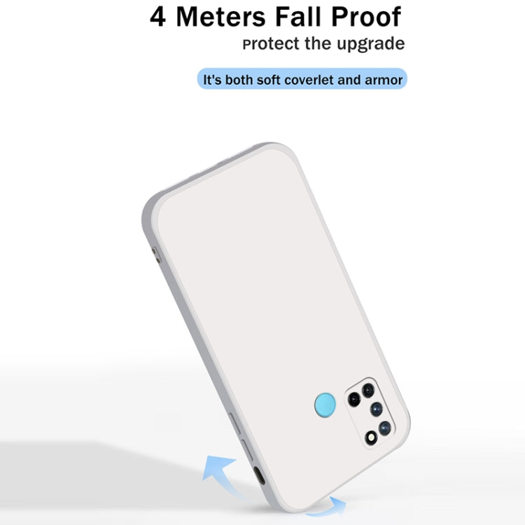 For OPPO Realme 7i / C17 Solid Color Imitation Liquid Silicone Straight Edge Dropproof Full Coverage Protective Case