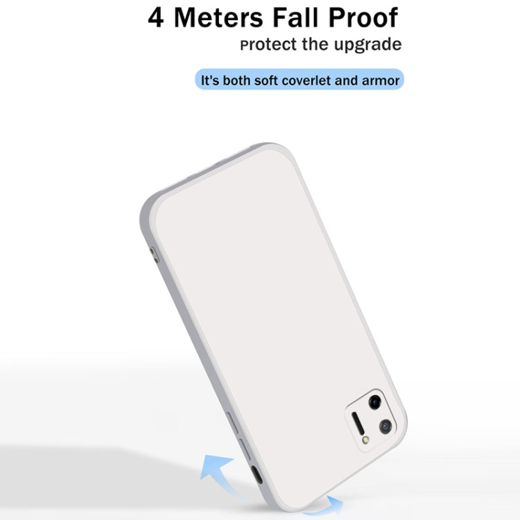 For OPPO Realme C11 Solid Color Imitation Liquid Silicone Straight Edge Dropproof Full Coverage Protective Case