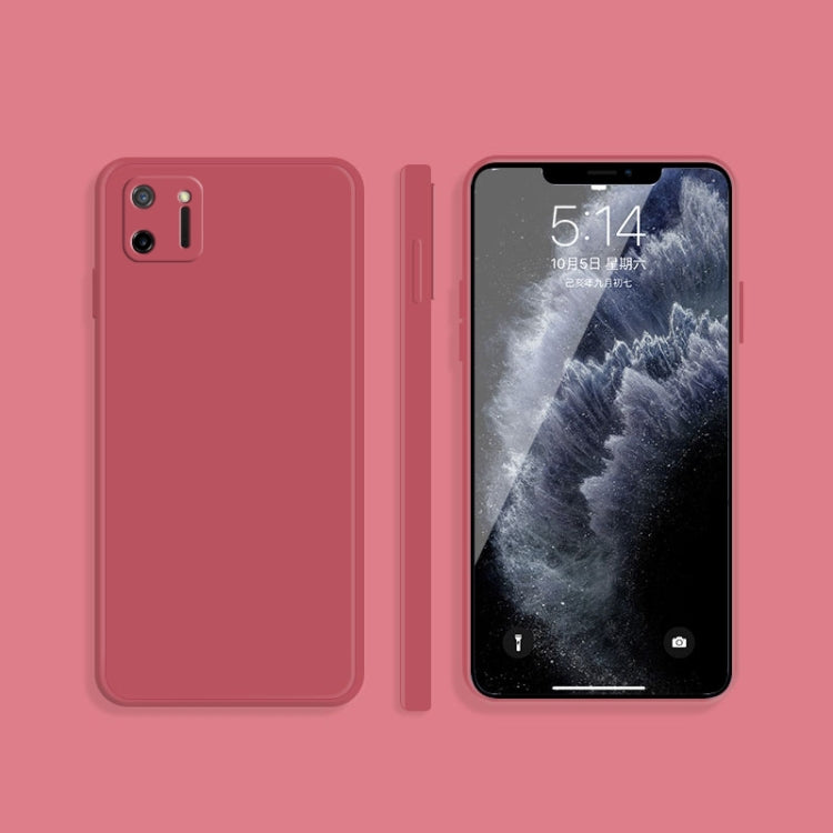 For OPPO Realme C11 Solid Color Imitation Liquid Silicone Straight Edge Dropproof Full Coverage Protective Case