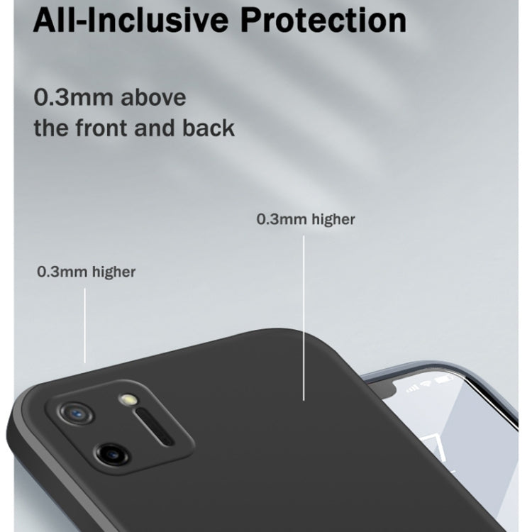 For OPPO Realme C11 Solid Color Imitation Liquid Silicone Straight Edge Dropproof Full Coverage Protective Case