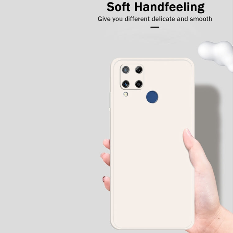 For OPPO Realme C15 / C12 Solid Color Imitation Liquid Silicone Straight Edge Dropproof Full Coverage Protective Case