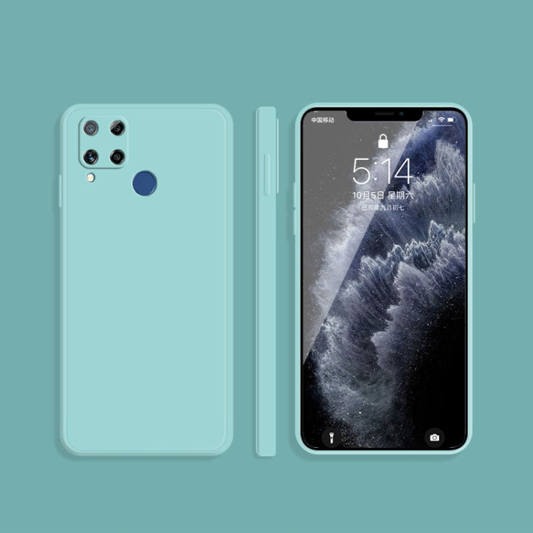 For OPPO Realme C15 / C12 Solid Color Imitation Liquid Silicone Straight Edge Dropproof Full Coverage Protective Case