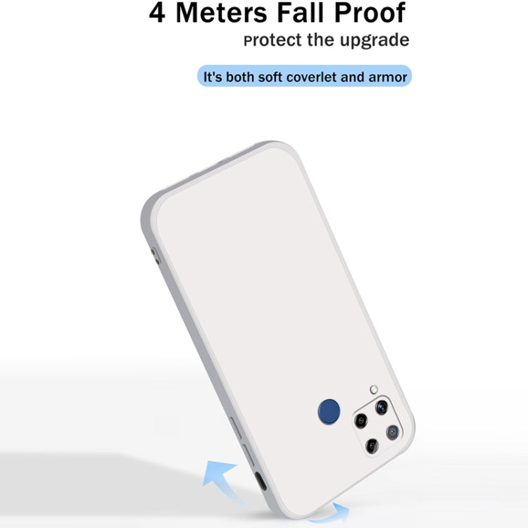 For OPPO Realme C15 / C12 Solid Color Imitation Liquid Silicone Straight Edge Dropproof Full Coverage Protective Case