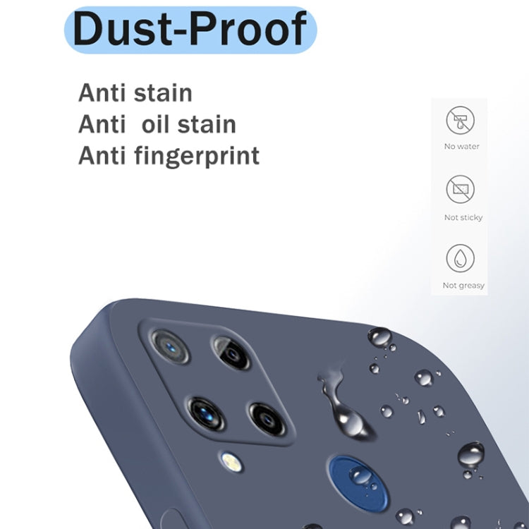 For OPPO Realme C15 / C12 Solid Color Imitation Liquid Silicone Straight Edge Dropproof Full Coverage Protective Case