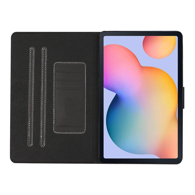 For Samsung Galaxy Tab A7 Lite 8.7 (2021) T220 Pure Color Horizontal Flip Leather Case with Card Slots & Holder & Lanyard