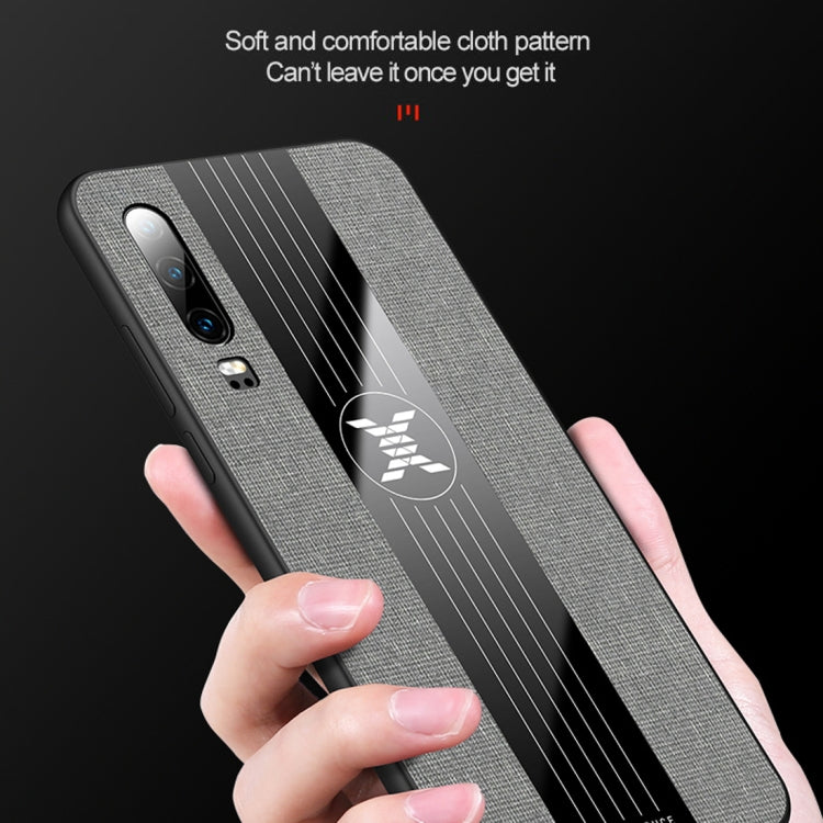 For Huawei P30 XINLI Stitching Cloth Textue Shockproof TPU Protective Case