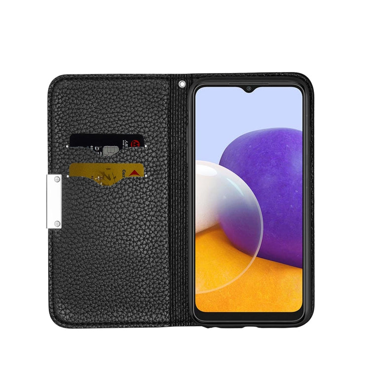 For Samsung Galaxy A22 5G Litchi Texture Horizontal Flip Leather Case with Holder & Card Slots