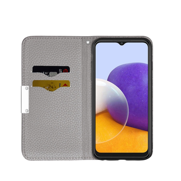 For Samsung Galaxy A22 5G Litchi Texture Horizontal Flip Leather Case with Holder & Card Slots