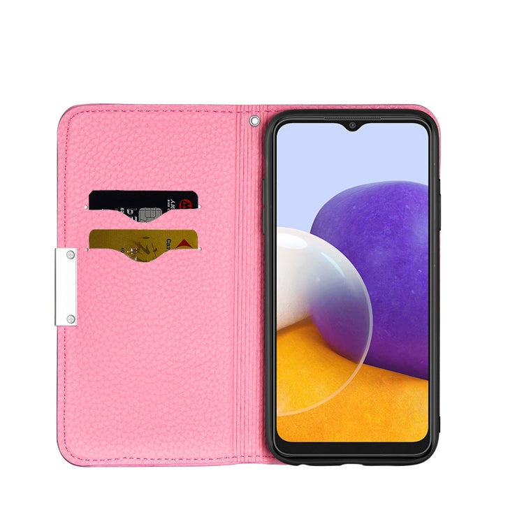 For Samsung Galaxy A22 5G Litchi Texture Horizontal Flip Leather Case with Holder & Card Slots