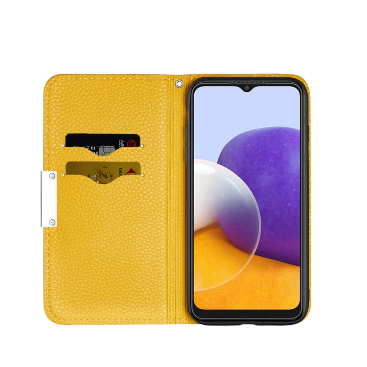 For Samsung Galaxy A22 5G Litchi Texture Horizontal Flip Leather Case with Holder & Card Slots