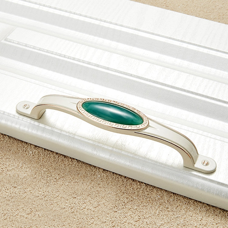 3 PCS 5008-128 Ivory White Emerald Jade Cabinet Drawer Zinc Alloy Ivory White Jade Handle