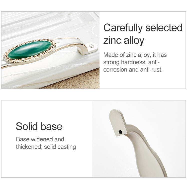 3 PCS 5008-128 Ivory White Emerald Jade Cabinet Drawer Zinc Alloy Ivory White Jade Handle