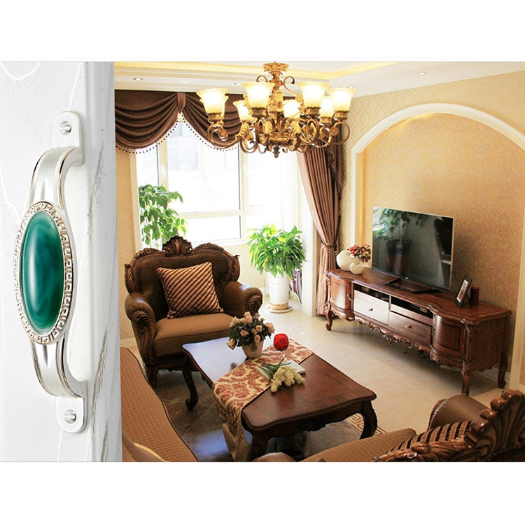 3 PCS 5008-128 Ivory White Emerald Jade Cabinet Drawer Zinc Alloy Ivory White Jade Handle