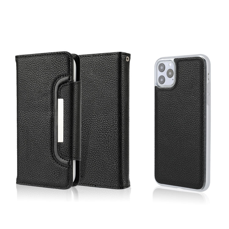 For iPhone 11 Pro Litchi Texture Horizontal Flip Buckle Detachable Magnetic PU Leather Case with Card Slots & Wallet & Photo Frame