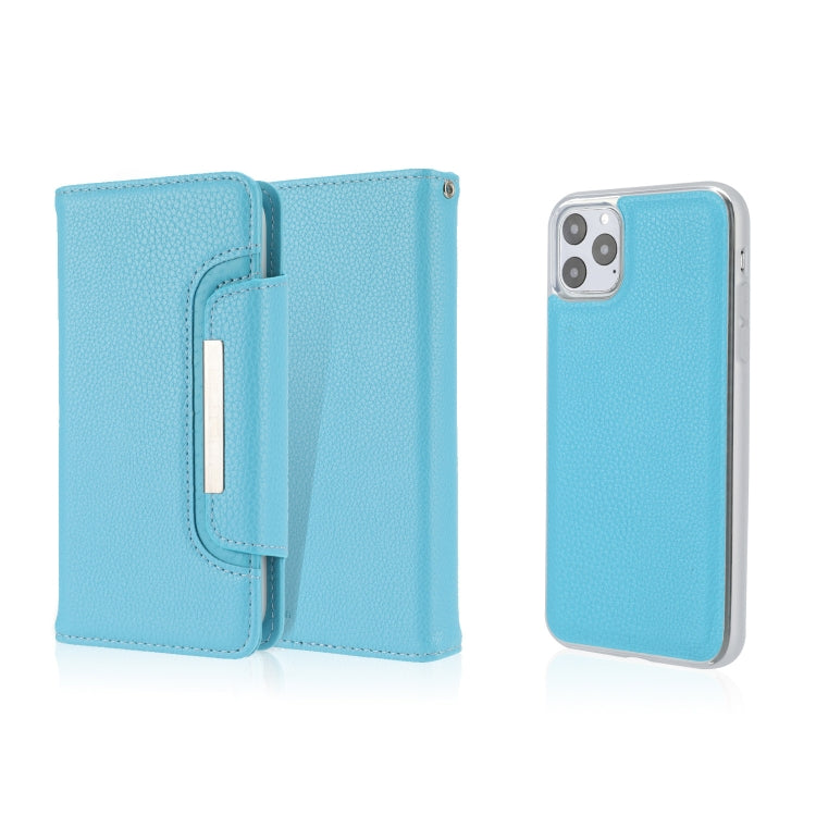 For iPhone 11 Pro Litchi Texture Horizontal Flip Buckle Detachable Magnetic PU Leather Case with Card Slots & Wallet & Photo Frame