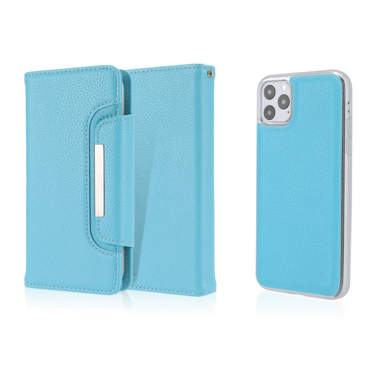 For iPhone 11 Pro Max Litchi Texture Horizontal Flip Buckle Detachable Magnetic PU Leather Case with Card Slots & Wallet & Photo Frame
