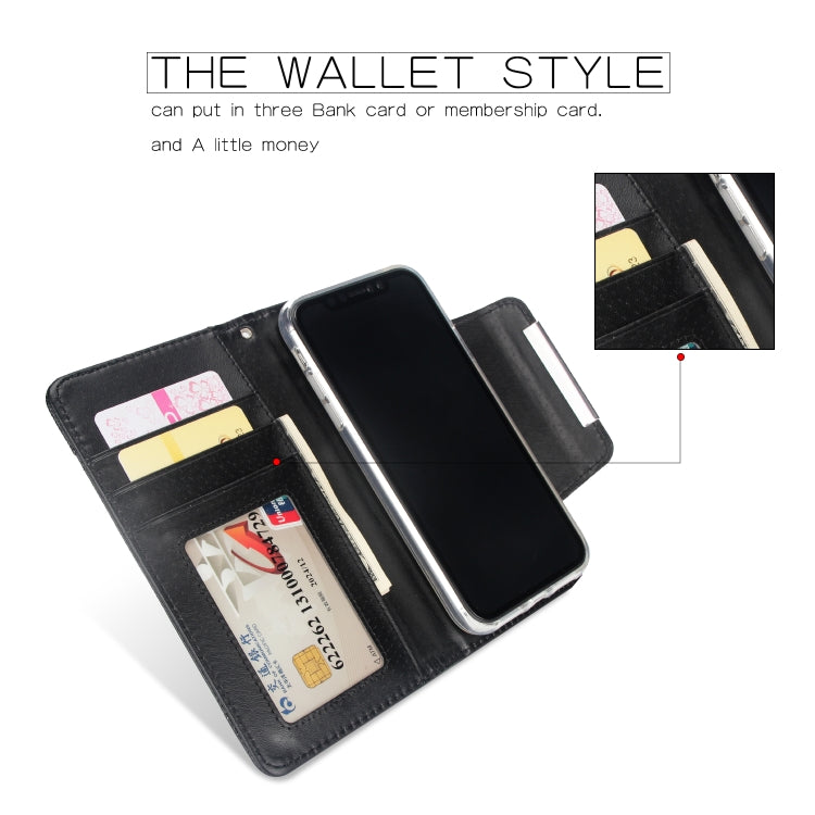 For iPhone XR Litchi Texture Horizontal Flip Buckle Detachable Magnetic PU Leather Case with Card Slots & Wallet & Photo Frame