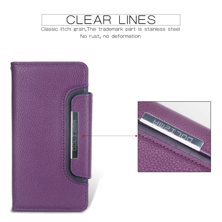 For iPhone XS Max Litchi Texture Horizontal Flip Buckle Detachable Magnetic PU Leather Case with Card Slots & Wallet & Photo Frame