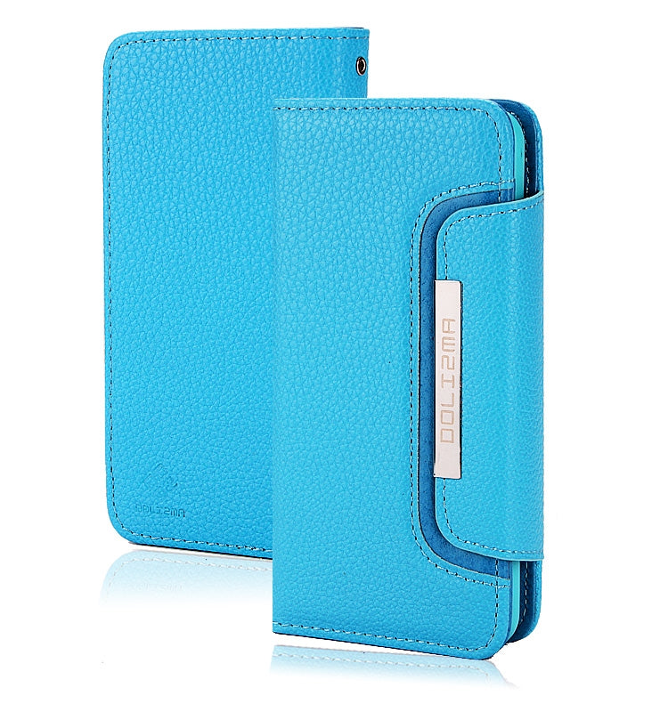 For iPhone SE 2022 / SE 2020 / 8 / 7 Litchi Texture Horizontal Flip Buckle Detachable Magnetic Leather Case with Card Slots & Wallet & Photo Frame