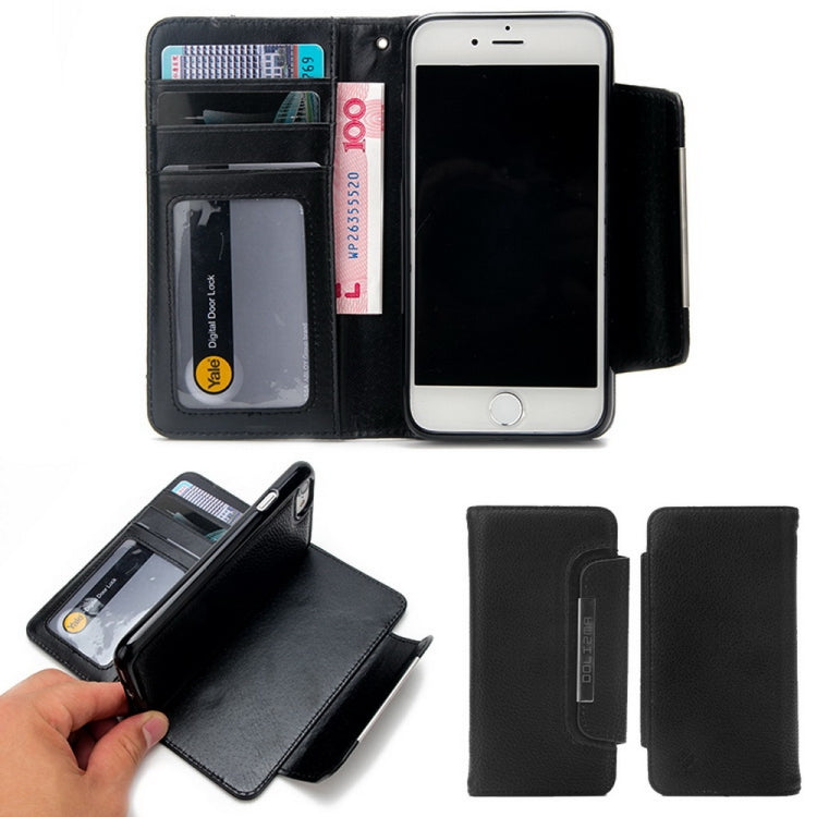 Litchi Texture Horizontal Flip Buckle Detachable Magnetic PU Leather Case with Card Slots & Wallet & Photo Frame For iPhone 8 Plus / 7 Plus