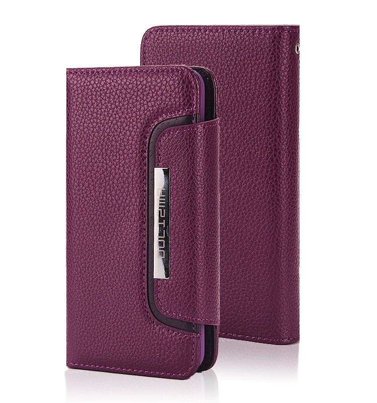 Litchi Texture Horizontal Flip Buckle Detachable Magnetic PU Leather Case with Card Slots & Wallet & Photo Frame For iPhone 8 Plus / 7 Plus