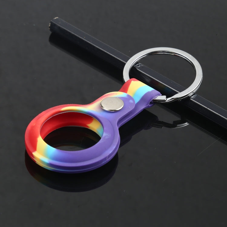 Shockproof Anti-scratch Silicone Protective Case Cover with Keychain Ring Loop For AirTag