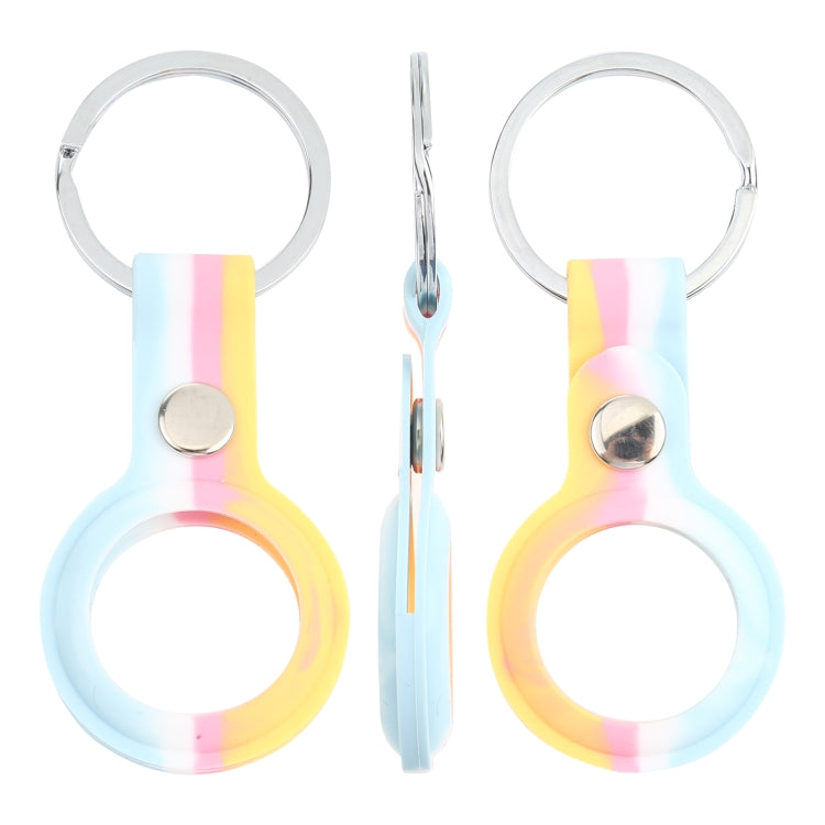 Shockproof Anti-scratch Silicone Protective Case Cover with Keychain Ring Loop For AirTag