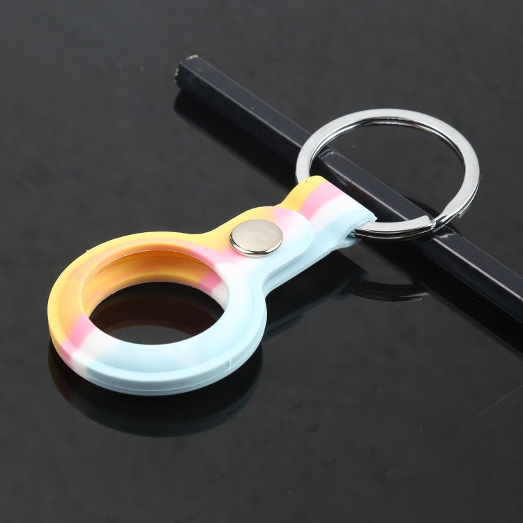 Shockproof Anti-scratch Silicone Protective Case Cover with Keychain Ring Loop For AirTag
