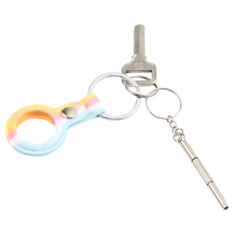 Shockproof Anti-scratch Silicone Protective Case Cover with Keychain Ring Loop For AirTag