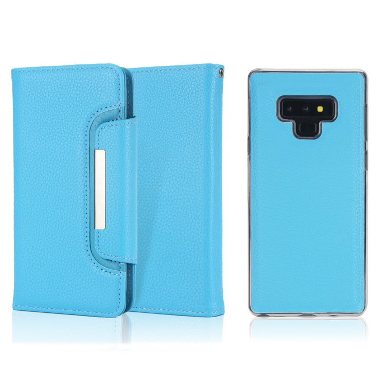 For Samsung Galaxy Note9 Litchi Texture Horizontal Flip Buckle Detachable Magnetic PU Leather Case with Card Slots & Wallet & Photo Frame