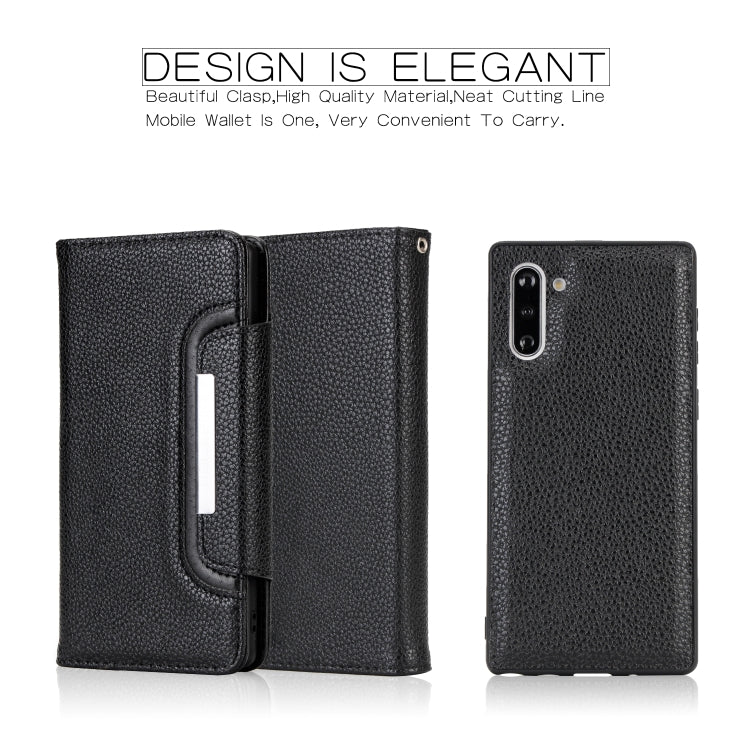 For Samsung Galaxy Note10 / Note10 5G Litchi Texture Horizontal Flip Buckle Detachable Magnetic PU Leather Case with Card Slots & Wallet & Photo Frame