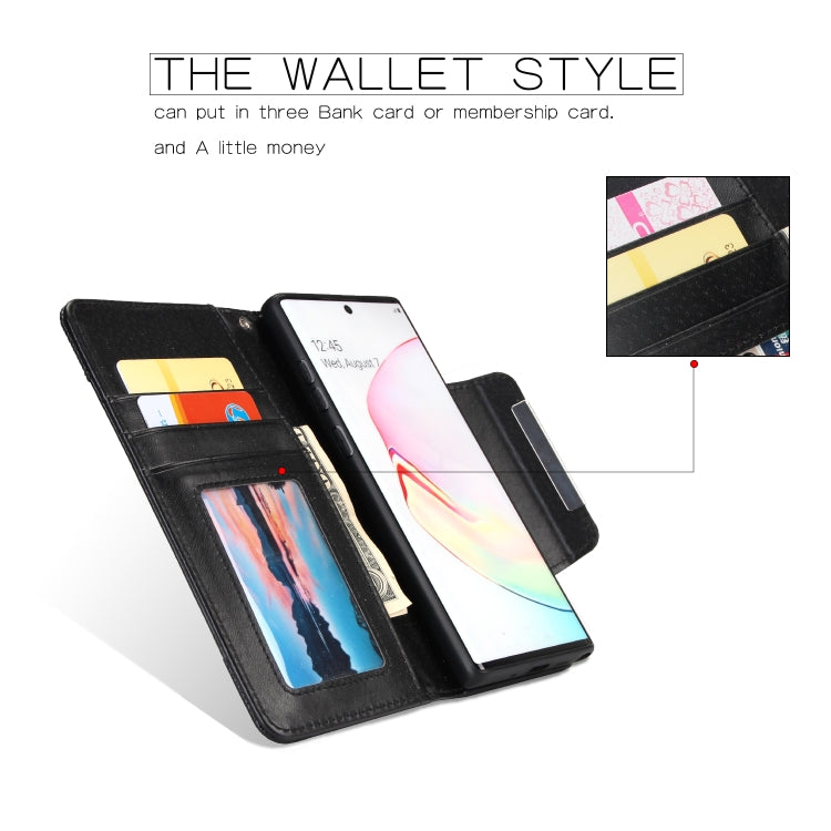 For Samsung Galaxy Note10 / Note10 5G Litchi Texture Horizontal Flip Buckle Detachable Magnetic PU Leather Case with Card Slots & Wallet & Photo Frame