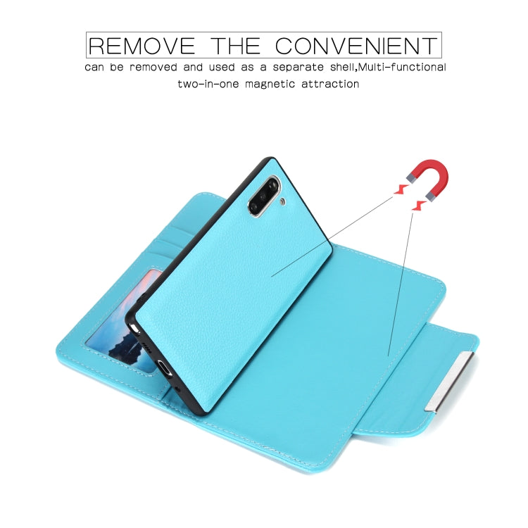 For Samsung Galaxy Note10 / Note10 5G Litchi Texture Horizontal Flip Buckle Detachable Magnetic PU Leather Case with Card Slots & Wallet & Photo Frame