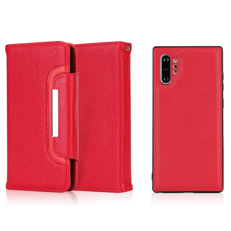 For Samsung Galaxy Note10+/Note10+ 5G Litchi Texture Horizontal Flip Buckle Detachable Magnetic PU Leather Case with Card Slots & Wallet & Photo Frame