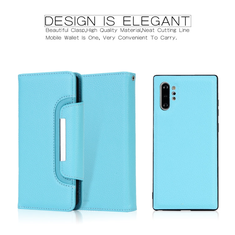 For Samsung Galaxy Note10+/Note10+ 5G Litchi Texture Horizontal Flip Buckle Detachable Magnetic PU Leather Case with Card Slots & Wallet & Photo Frame