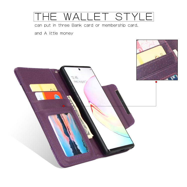 For Samsung Galaxy Note10+/Note10+ 5G Litchi Texture Horizontal Flip Buckle Detachable Magnetic PU Leather Case with Card Slots & Wallet & Photo Frame