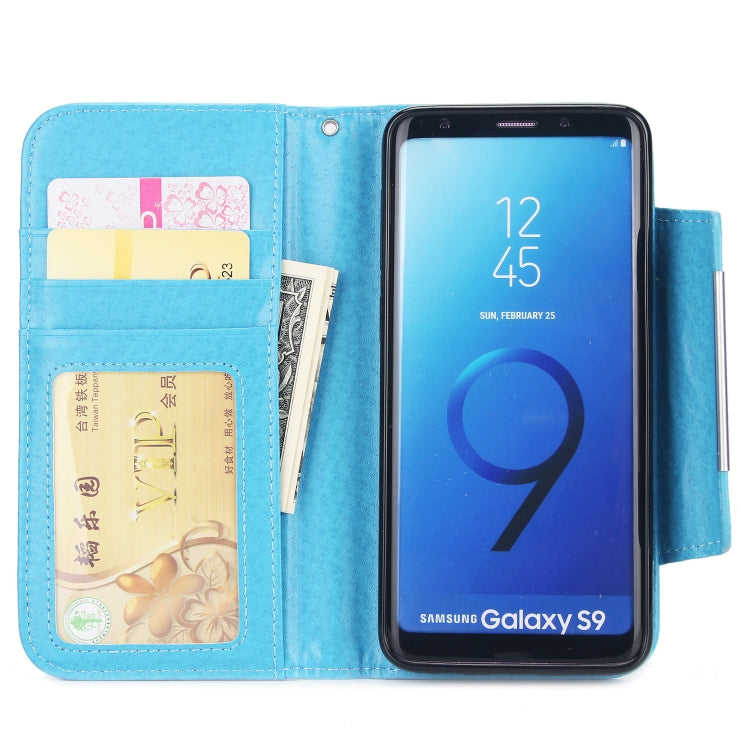 For Samsung Galaxy S9 Litchi Texture Horizontal Flip Buckle Detachable Magnetic PU Leather Case with Card Slots & Wallet & Photo Frame